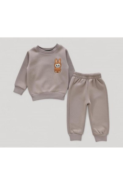 NoveraM Baby Boy Top and Bottom Set 9-12-18-24 Months – 3 Thread Fabric – Rabbit Embroidered