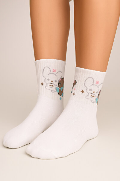 shefox 6 Pairs of Women's Patterned Cotton Lycra College Socks