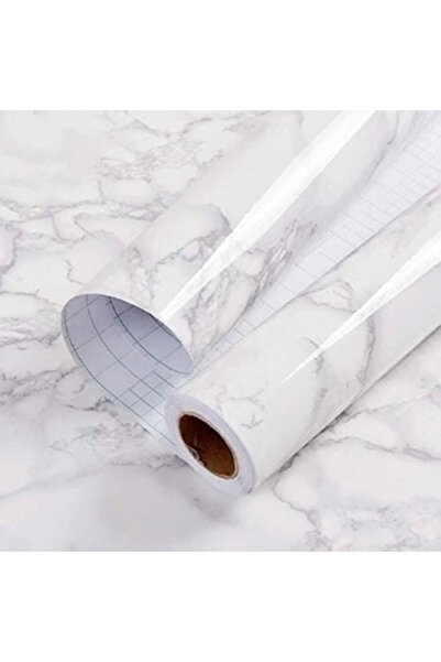 CT STONES White Marble Patterned Adhesive Countertop Foil (3 Mt.X 60 cm)