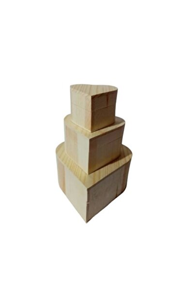 OEM Set 3 Wooden Heart-Shaped Chests