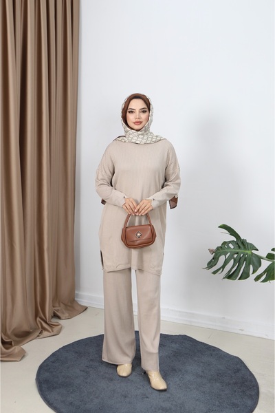 NİSUM MODA Ribbed Mercerized Trouser Suit
