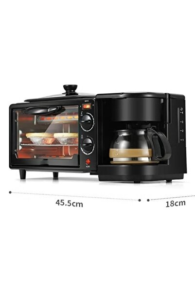 Generic 3 in 1 Multifunctional Breakfast Preparation Set Fryer Oven and Coffee Maker 12L