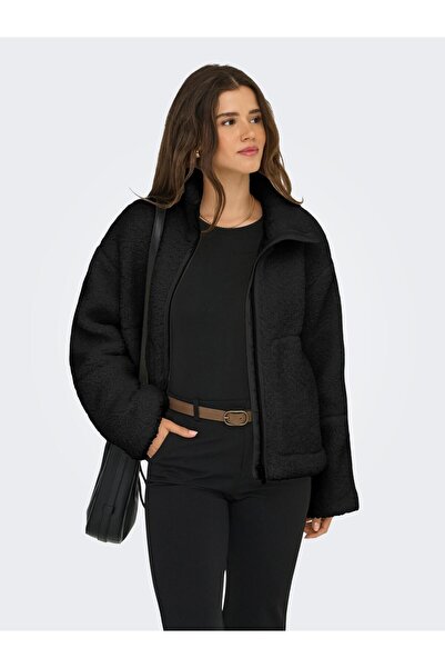 Jack & Jones Only Kadın 15349400 Onlaspen Lıfe Teddy Jacket Otw Siyah