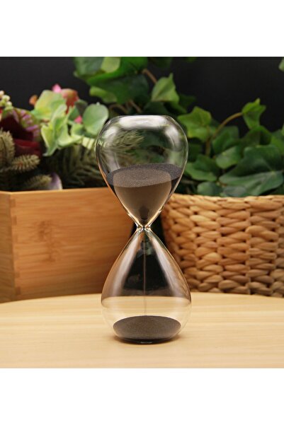 HEDİYEBİZİZ Cam Kum Saati 10 Dakika - SİYAH