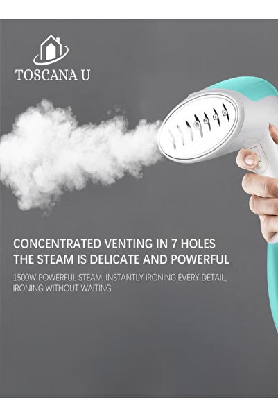 TOSCANA U Portable High Power Garment Steamer, 35 Seconds, Fast Heat-up, Wrinkle Remover - 1500W, 300ml