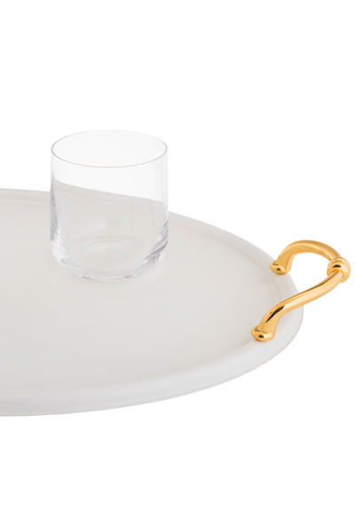 Alaska Luxury Ragad Tray Set 3 Pcs White With Gold
