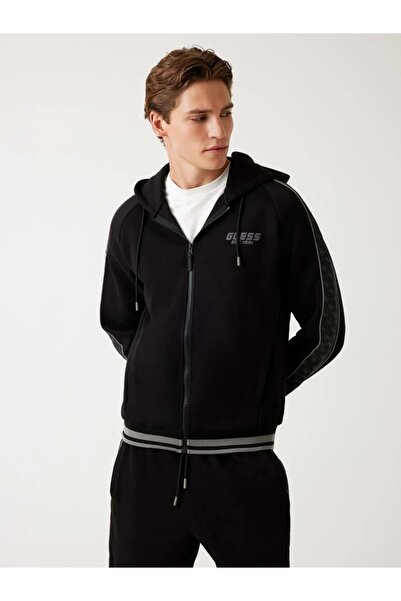 Guess Yan Logolu Sweatshirt Z5BQ12KB3P2-25k Siyah