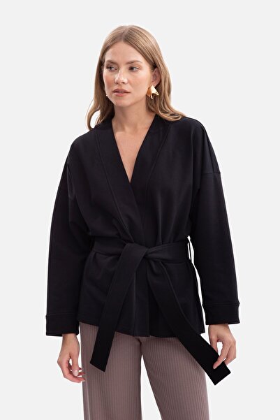 BEWEAR Loose blazer-style cardigan with belt at the waist