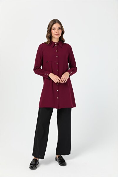 Esswaap Aksesuar Detaylı Tunik Bordo