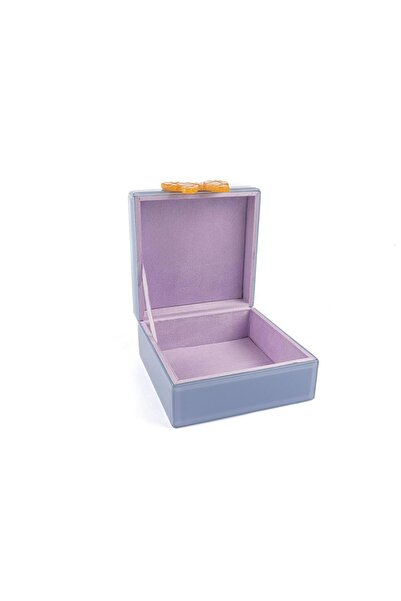 Mikasa Moor Purple glass jewelry box 17x17x8cm