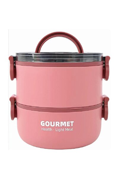 FixPoint Steel Lunch Box Two Layers 1200ml Pink P1802