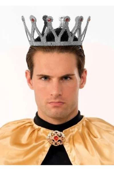 CT STONES Silver Color Children's and Adult Compatible King Crown