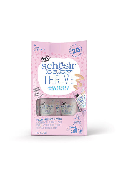 Schesir baby thrive wet cat food with chicken and chicken liver in cream 20*8g
