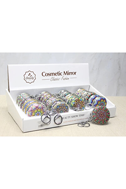 Twin Store Stone Hand Mirror Keychain Alk3771