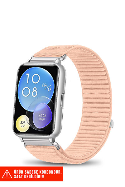 Nezih Case Huawei Watch Fit 2 Uyumlu Hasır Örgü Spor Cırtlı Pratik Naylon Kor...