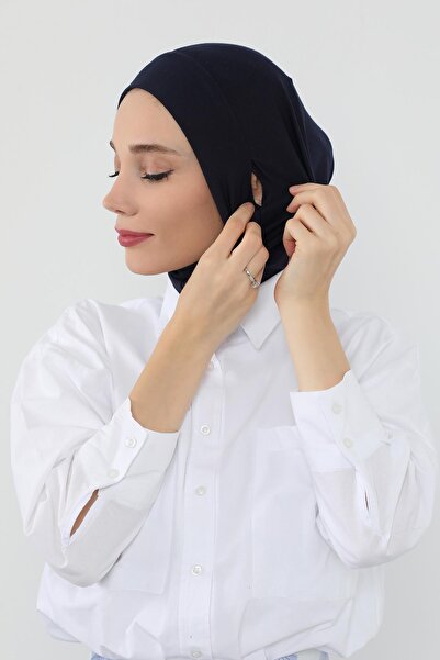 Aisha's Design Combed Cotton Bonnet with Neck Covering Feature and Headphone Opening, B-94