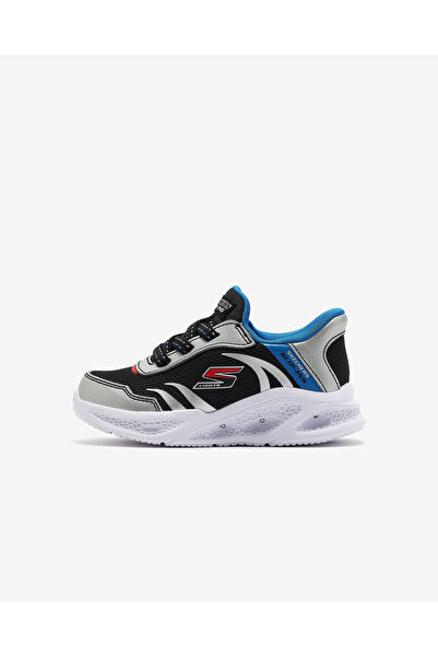 SKECHERS METEOR-LIGHTS - BRISK-BEAMS Küçük Erkek Çocuk Gri Işıklı Spor Ayakkabı 403848N SLBK