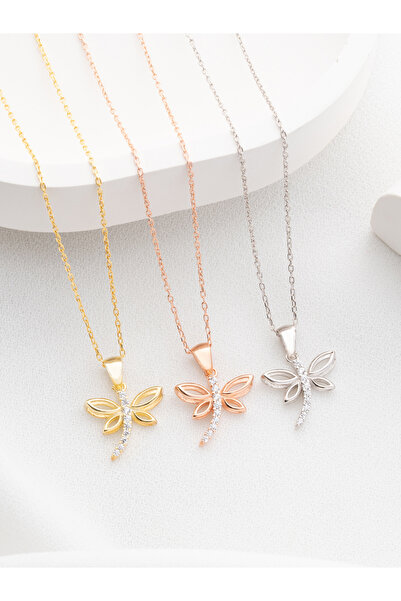 Two Arts Jewelry Kuyruğu Taşlı Yusufçuk Kolyesi | 925 Ayar Gümüş / 14K Altın Kaplama / Bronz Seçenekli