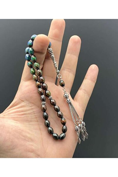 Doğaltaş Tesbihler orjınal 7 renk değişen ısıya göre avuc içi dogal his taşi tesbıh gumus tasarımlı modelımız