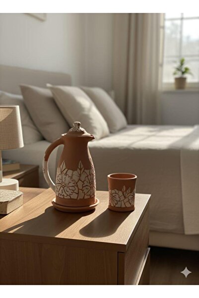 Comlekevi Baş ucu testisi başucu surahi el yapımı dogal bahçe ve ev dekorasyonu ürünleri aksesuarlari