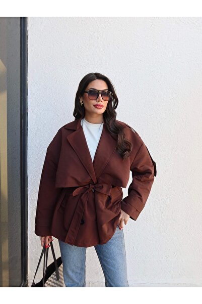 ESRAHELVACI Double-Breasted Collar Belted Trench