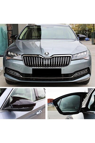 Genel Markalar Skoda SuperB B8 Batman Yarasa Ayna Kapağı Piona Black ABS 2015...