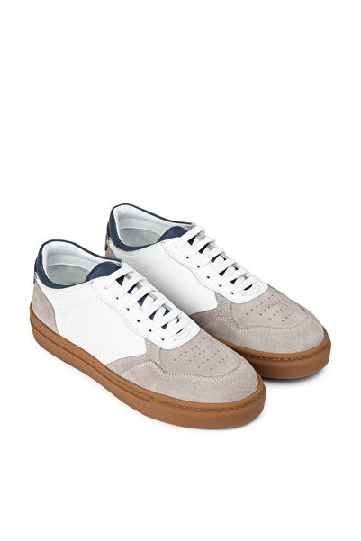 Deery Ανδρικά παπούτσια sneaker από γνήσιο δέρμα σε λευκό χρώμα