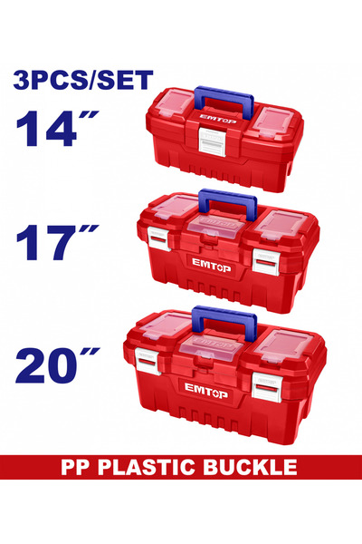 EMTOP Set de 3 cutii de scule din plastic - EPBXK0301,
