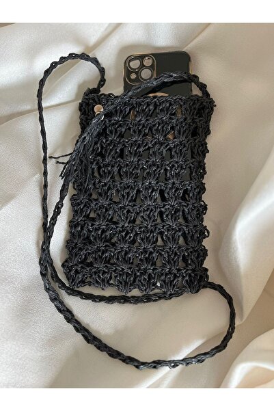 İhtiyacımVar Hasır Telefon Çantası - 13X20 cm Şık Dekoratif Telefon Dostu