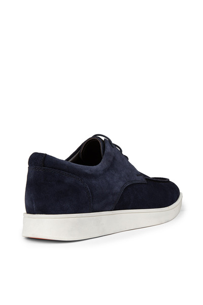 Deery Men's Navy Blue Genuine Suede Casual Shoes