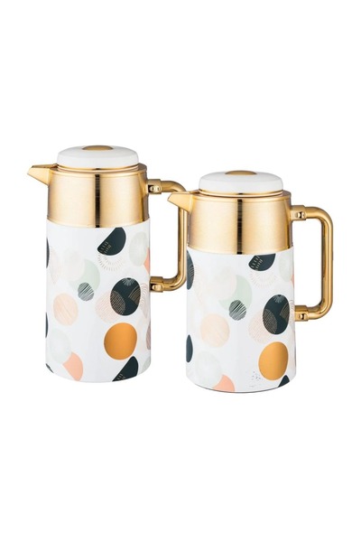 ORIAN طقم ترمس ريفان قطعتين بنقوش فاخرة ولون ذهبي