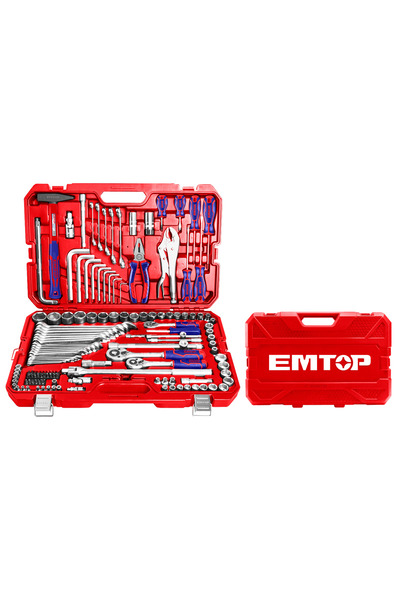 EMTOP Trusă de scule și accesorii, 142 buc., cutie de transport - EHTS01421,