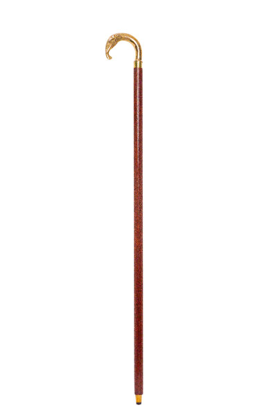Zen Baston din lemn cu mâner din alamă, cap de elefant, H. 94 cm