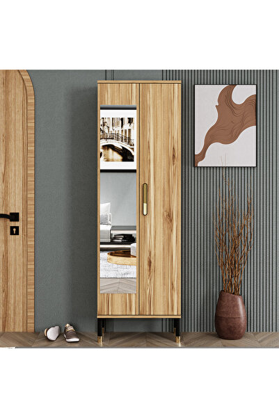 Kalender Dekor Demet-1 Ayaklı Aynalı Ayakkabılık Portmanto Vestiyer