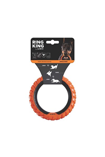 M-PETS لعبة الكلب رينج كينج أحادية البرتقالي/الأسود