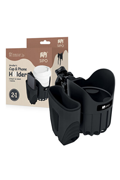 SIPO 2in1 cup and phone holder, universal, black,