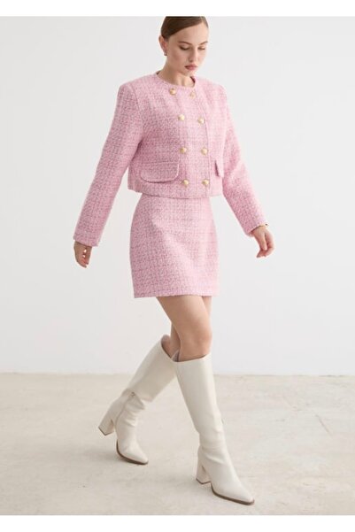 Belle Bellegance yeni gold detaylı tübit etek ceket takım