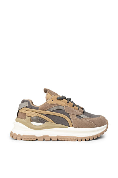 Deery Γυναικεία παπούτσια sneaker από γνήσιο καστόρι σε χρώμα βιζόν