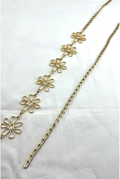 Z&M COLLECTION BAG SHOPPİNG Curea cu lanț pentru corp și talie și rochie și pantaloni și fustă din metal auriu pentru femei