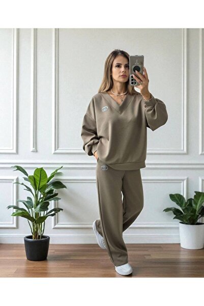 GLAMSI Compleuri elegante din vâscoză cu accesoriu cu strasuri și decolteu an...