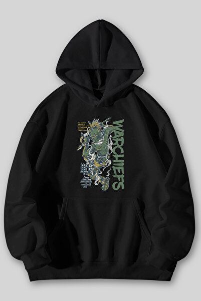 Harmandar Hanorac cu glugă unisex cu buzunar cangur, negru, gri, cu imprimeu ...