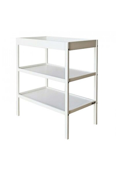 Woodies Masa de Schimbat Pentru Bebelusi, Cu 2 Rafturi De Depozitare Inalte, Pin Masiv, MDF, 76 x 44 x 86 cm