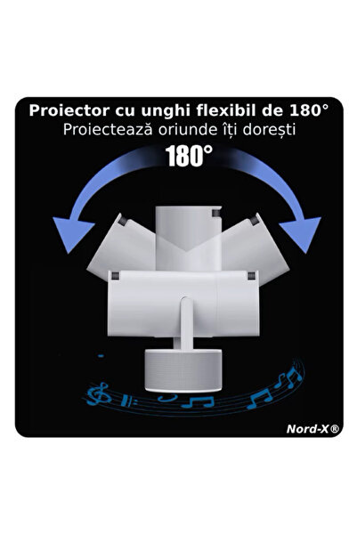 Nord-X Nord-X® HY300 Pro KTV Smart Video Projector, 4K, With Wireless Microphones for Karaoke
