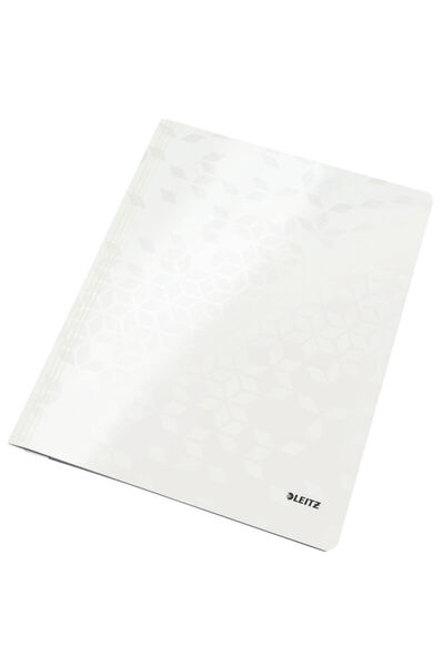 Leitz WOW A4 laminated cardboard file with rail, 250 sheets, white