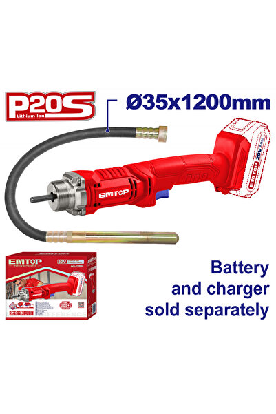EMTOP Concrete vibrator without battery and charger, 35x1200mm - ECVL202301,