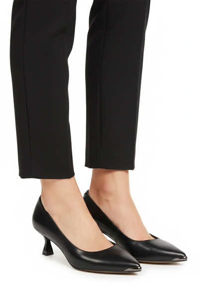 AYAKMOD Black Thin Short Heeled Women's Evening Dress Shoes 357171 Z