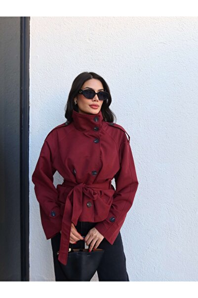 ESRAHELVACI Apolet Detail Belted Short Trench