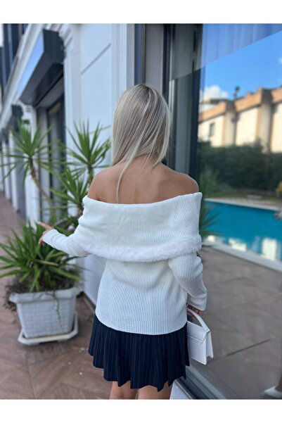 For Angels Pulover Madonna cu blană cu volane