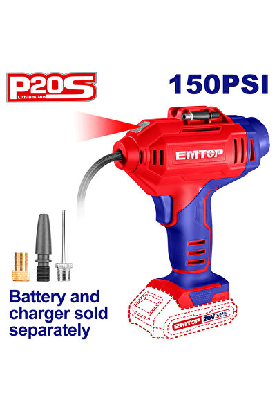 EMTOP Compresor de aer auto fără baterie și încărcător, 10 bar - ELAC2018,