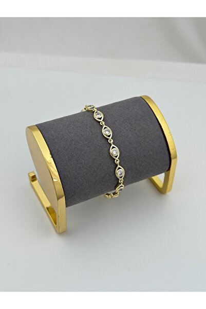 ŞekerAksesuar Özel Seri Zirkon Taş Sıralı Göz Figür Bileklik (20cm)